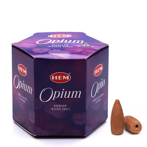 Благовония пуля HEM Opium, стелющийся дым, конусы 40 шт