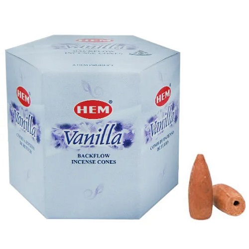 Благовония пуля HEM Vanilla ваниль, стелющийся дым, конусы 40 шт